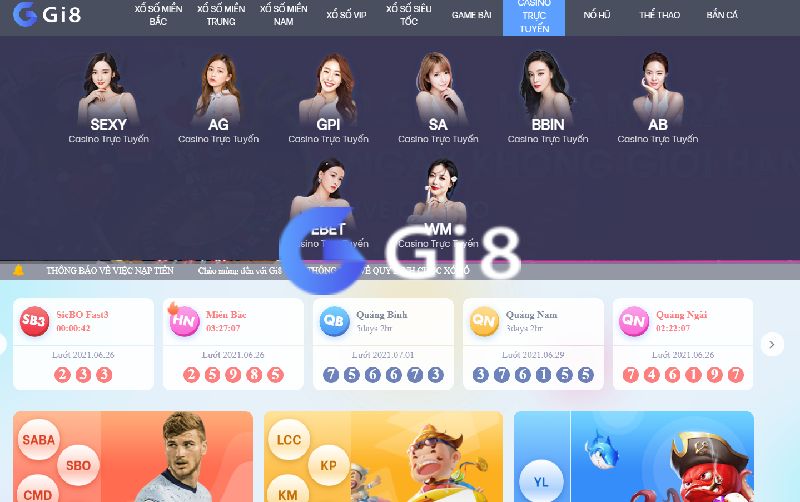 Nhà cái Gi88 liên kết với 8 casino live trực tuyến 24/24 Sự đa dạng các games chơi trực tiếp game Gi8