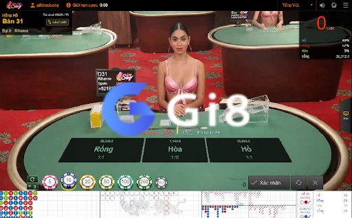 Giao diện một bàn trực tiếp game Hô Hô tại Gi88 Giao diện một bàn chơi hô