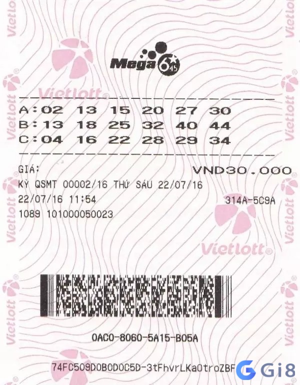 Vé số mega 6/45 Vé số mega 6/45