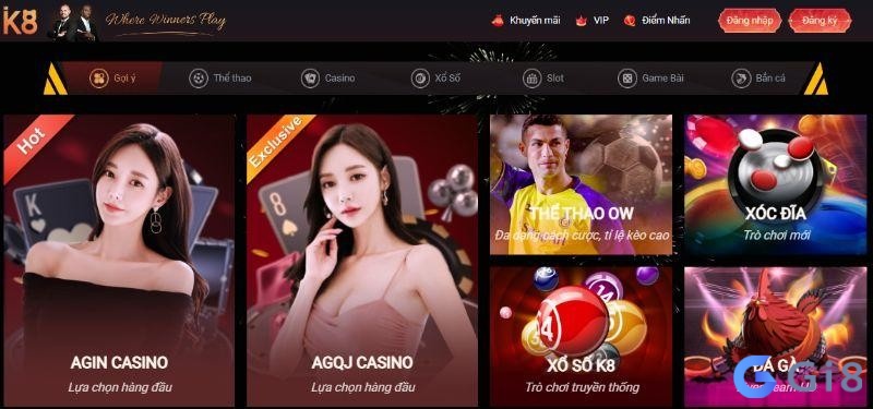 Giao diện của trang đánh xổ số K8 Giao diện của trang đánh xổ số online K8