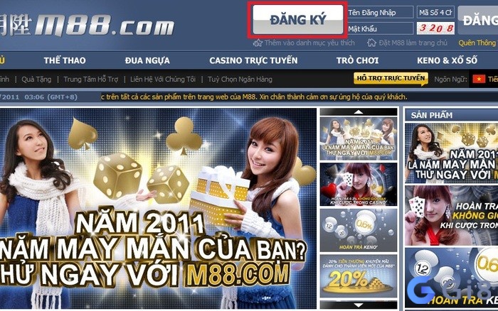 M88 có giao diện bắt mắt hấp dẫn anh em cược thủ Giao diện chính của trang web M88