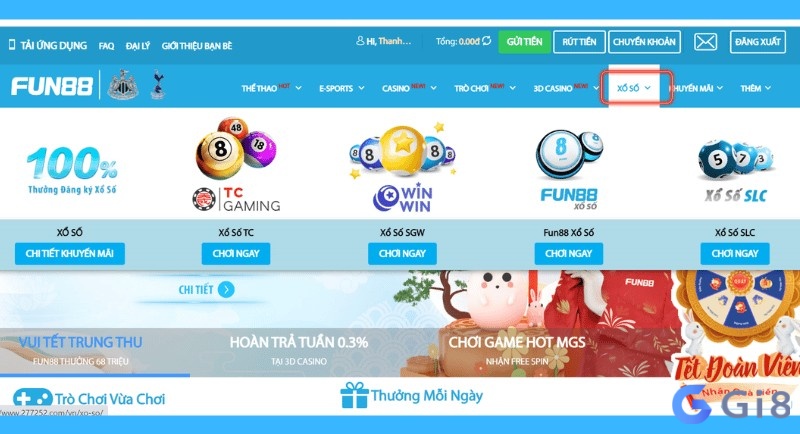 Đa dạng các thể loại xổ số của trang đánh đề FUN88 Đa dạng các thể loại xổ số của trang đánh đề FUN88