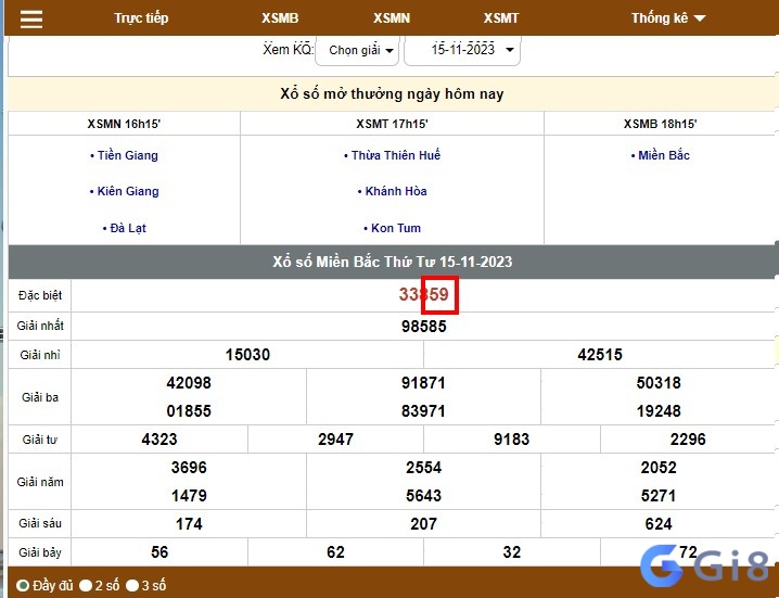 Ngày thứ tư có hai số cuối là 59 tương ứng với tổng là 14 Ngày thứ tư có hai số cuối là 59 tương ứng với tổng là 14