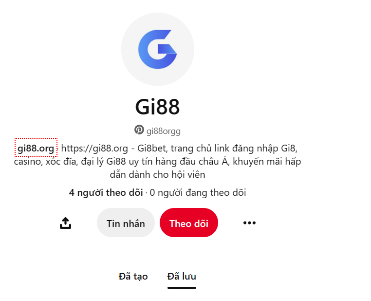 Nền tảng xã hội Pinterest của Gi88.org Nền tảng xã hội Pinterest của Gi88.org
