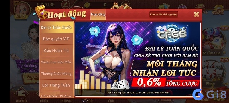 Với những ưu điểm vượt trội, Cf68 là sự lựa chọn lý tưởng cho những ai đam mê trải nghiệm các trò chơi giải trí trực tuyến. Với những ưu điểm vượt trội, Cf68 là sự lựa chọn lý tưởng cho những ai đam mê trải nghiệm các trò chơi giải trí trực tuyến.